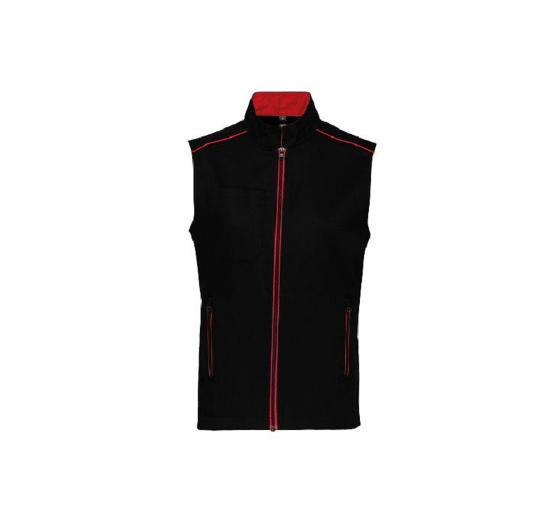 GILET BODY WK6148 NOIR/ROUGE T S à 2XL