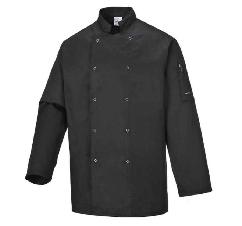 VESTE CUISINE NOIR C833 T XS à XXXL