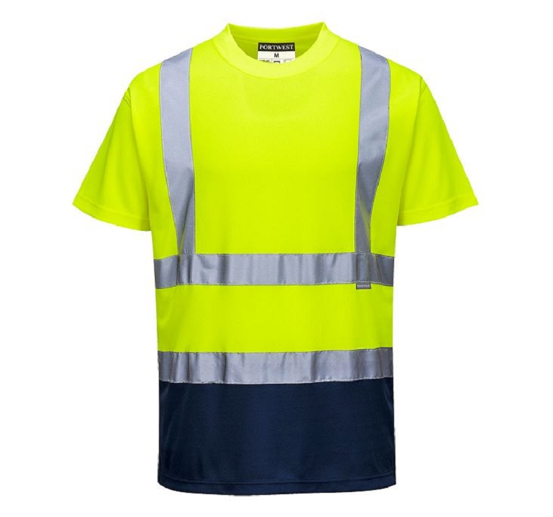 T-SHIRT HV JAUNE/MARINE T