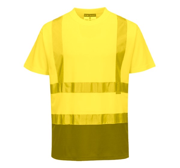 T-SHIRT HV JAUNE/MARINE T 2