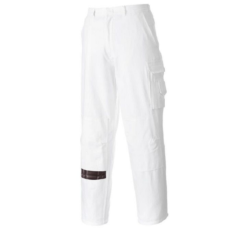 PANTALON PEINTRE 100% CO BLANC MULTIPOCHES XS à 3XL
