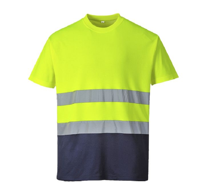T-SHIRT  S173 JAUNE/MARINE S à 3XL