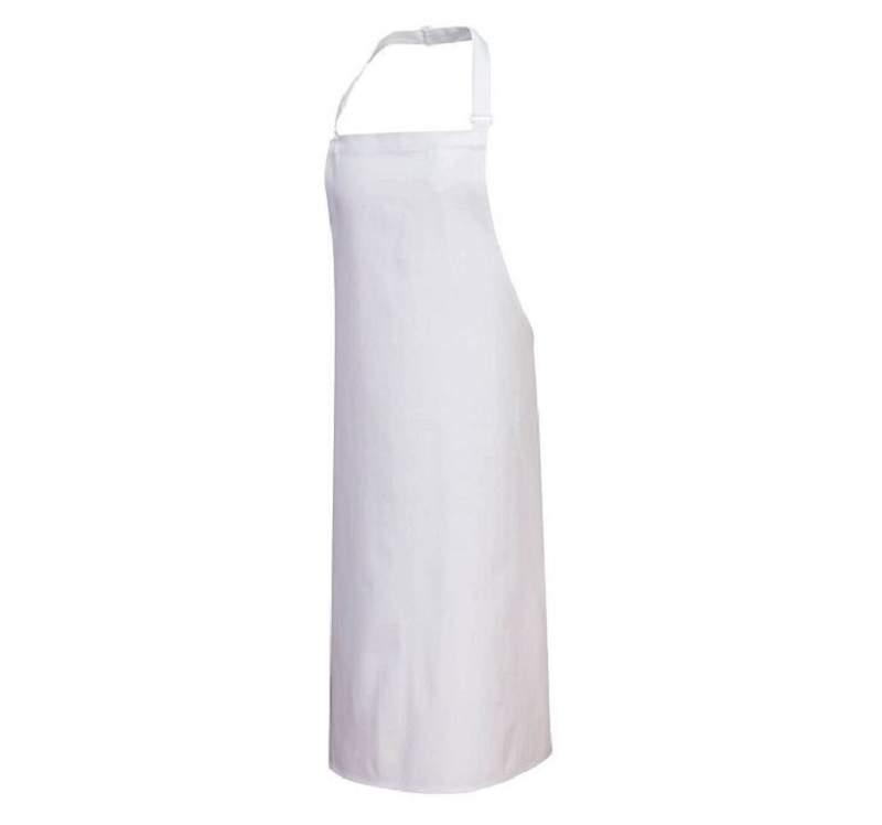 TABLIER A BAVETTE  COTON BLANC