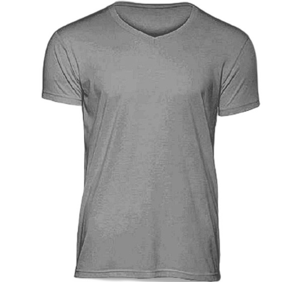 T-SHIRT COL V BLANC T S à 3XL 3